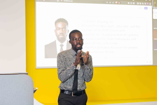 Enoch Ansong leading an AI audit and training discussion
